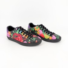 Gucci Ken Scott Ace Black Floral Leather Sneakers Size 36 US 6 G Interlock Women
