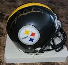 Autographed Lynn Swann & Terry Bradshaw Pittsburgh Steelers Mini Helmet