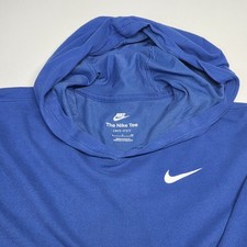 Nike Dri-FIT Hooded Long Sleeve Shirt Mens Small Blue Performance Athletic...