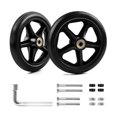 "2PCS 6"" Rubber Wheelchair Wheels Replacement for Walkers Rollators Anti-Sli...