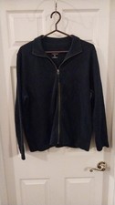 Eddie Bauer Navy Blue Long Sleeve Sweater Full Zip Preowned