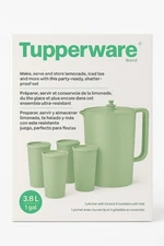 Tupperware Heritage Pitcher (1 Gallon) & 4 Tumbler Set With Lids Fast Ship