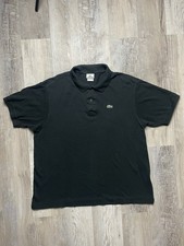 VTG 90s Lacoste pique polo black size 7/ XL Cropped oversized designed France