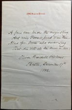 OLIVER WENDELL HOLMES, SR.-Autograph Quote Signed-1886-COA-Vintage