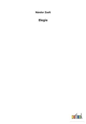 Elegie by N?ndor Zsolt (German) Paperback Book