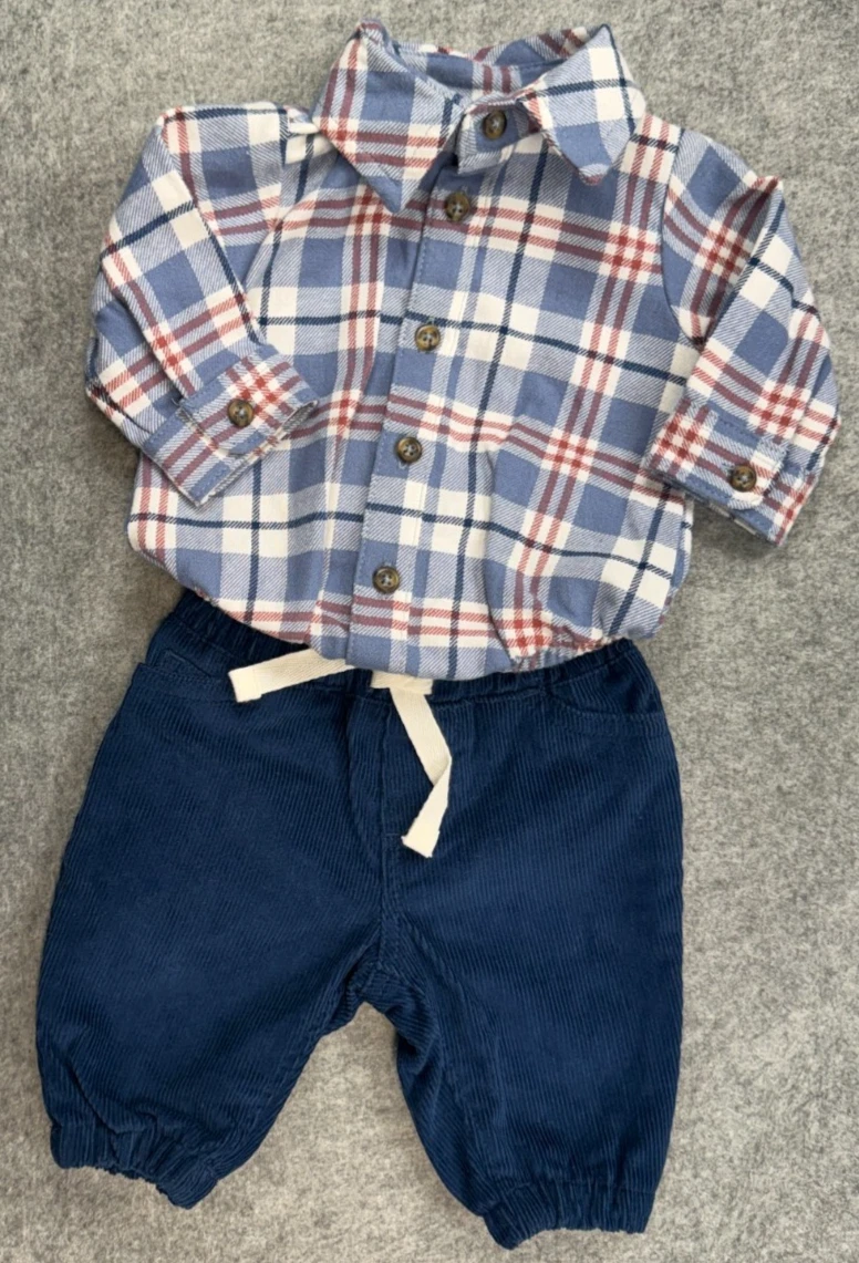 Baby Boy Clothes Nwot Just One You Carter's Newborn 2pc Corduroy Pants Outfit