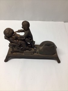 Cast Iron Toy Mechanical Bank Dentist Pulling A Tooth, Working