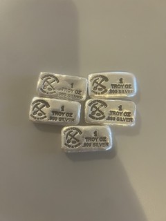 1 oz Vintage .999 Fine Silver Bars Prospector's Gold And Gems 5 Bar Set🔥 5oz