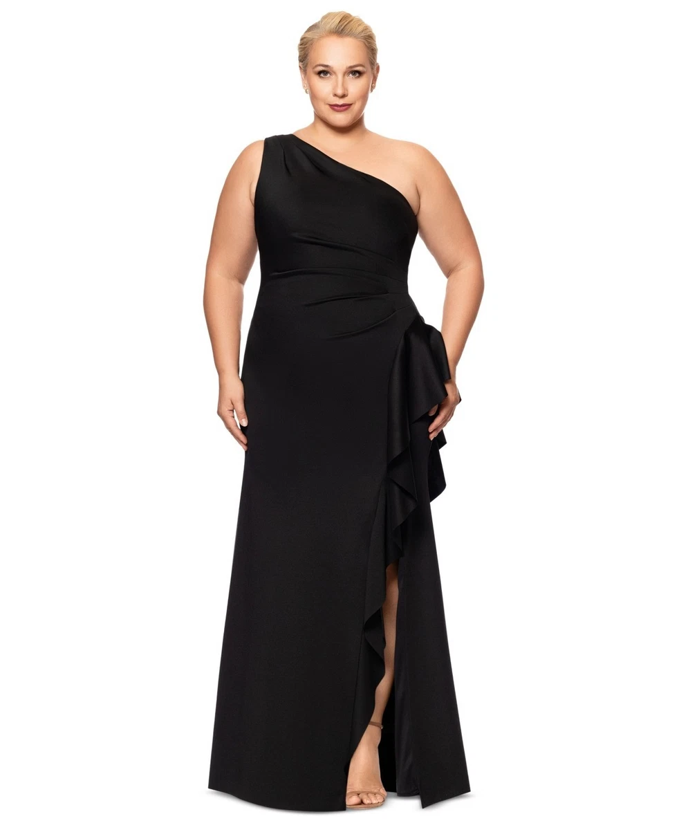 ebay plus size party dresses QOQ plus size women's formal party dress shiny summer evening gown Size 0XL