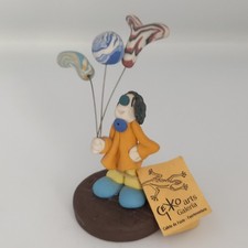 Geko Arts Fuerteventura handgefertigter Clown mit Luftballons Figur 12 cm