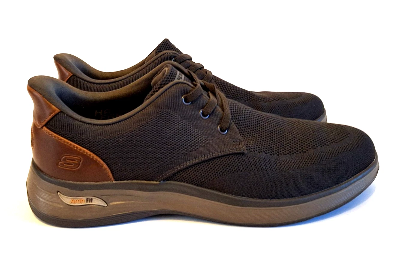 Skechers Slip-Ins Arch Fit Walking Shoes / Trainers in Brown Fabric Size 9.5