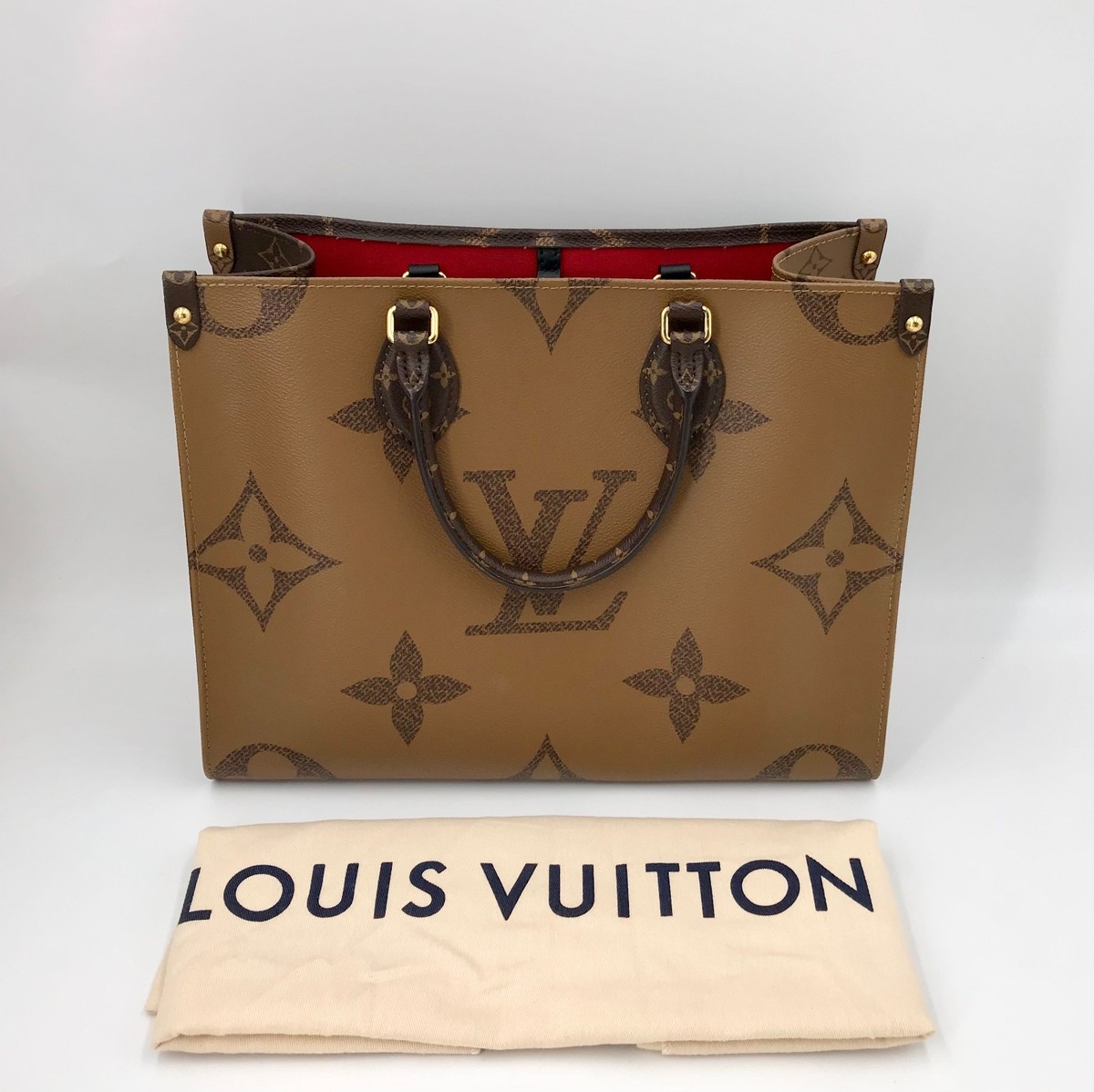 Louis Vuitton OnThego GM Monogram Colorblock Brown Tote Bag