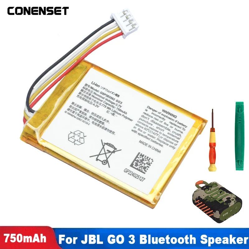 3.7V 750mAh GSP383562 Replacement Battery for JBL Go 3 324054 Bluetooth Speaker
