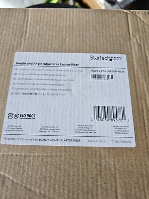 StarTech Adjustable Height Laptop Stand for Desk Aluminum ADJLAPTOPRISER