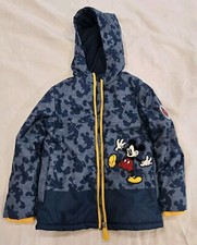 Kids Mickey Mouse Fleece Lined Full Zip Hooded Jacket Size 5/6 Or X-Small