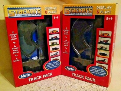 STACKERS BUILDING SYSTEM TRACK SET 2 NEW STRAIGHT CURVED RACING CHAMPIONS 2002.