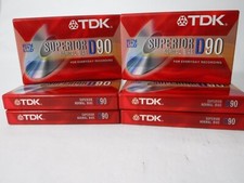  6 Genuine OEM TDK Superior D90 Normal Bias Blank Audio Cassettes Tapes NEW 