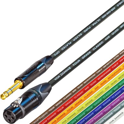 Buchse XLR auf 1/4'' TRS Buchse schwarz gold Van Damme Starquad Neutrik symmetrisches Kabel