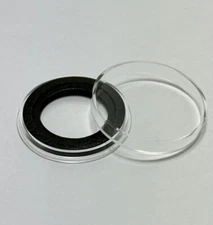 AirTite DoubleRing Coin Capsule for 2 oz HighRelief-X6D39mm + 32mm Black, Qty 10