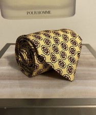 Polo Ralph Lauren Men's Tie Yellow Hand Made in Italy 100 Silk NWOT Authentic