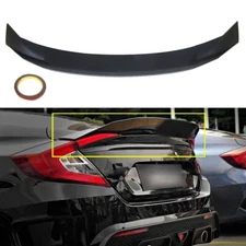 Rear Trunk Spoiler For Honda Civic 2016-2020 10th Gen Plastic Unfinished Black