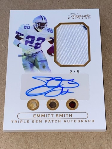 Emmitt Smith Triple Gem Patch Autograph 2/5 2024 Keepsake Edition