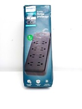 Philips 8-Outlet Surge 8' braided cord Adapter-Spaced - New Open Box