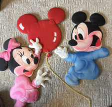 Disney Babies Minnie Mickey Mouse Wall Decor Vintage Plush Soft Nursery Baby