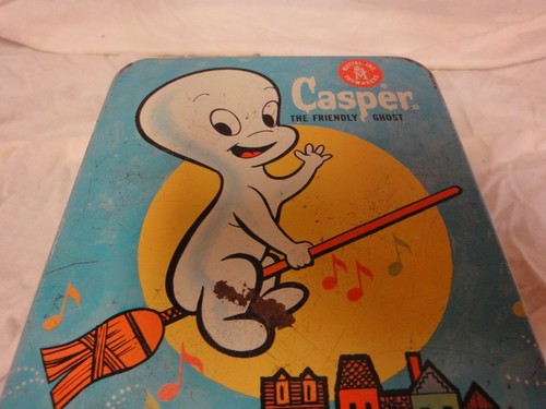 Raro! Casper the Friendly Ghost vintage, Mattel, scatola musicale giocattolo di latta. - Foto 2 di 7