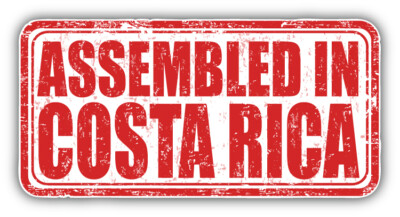 Assembled In Costa Rica Grunge Travel Stamp Car Bumper Sticker Decal