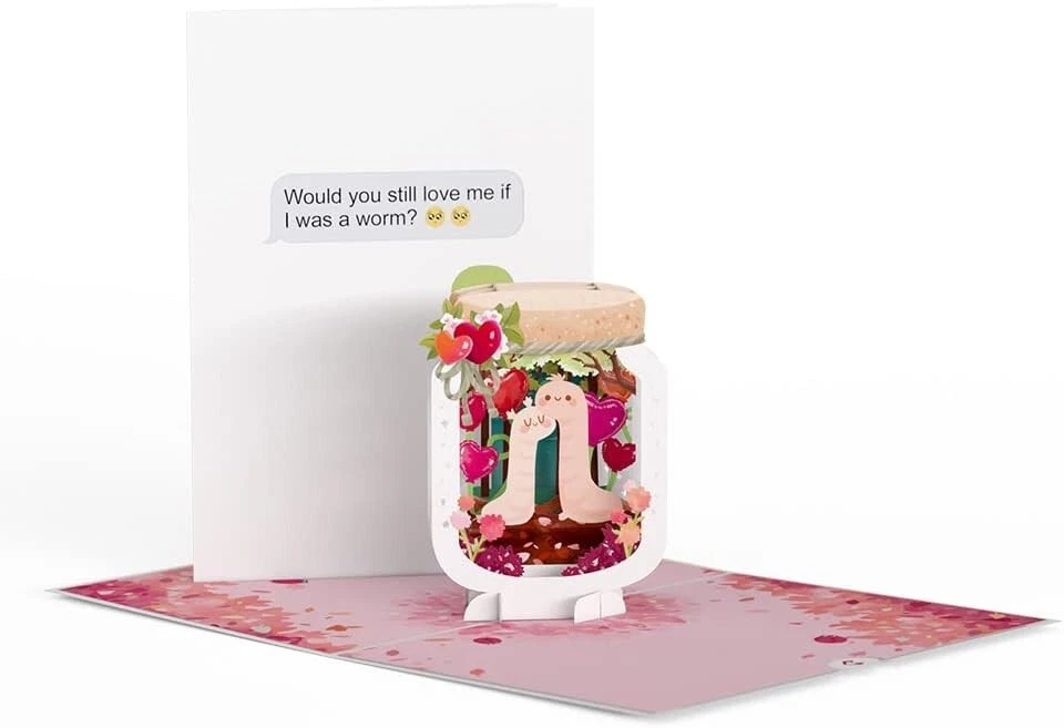 Lovepop "If I Were A Worm" Loved  One Valentine's Greetings Pop Up Card, 3D Card - Image 2 of 3
