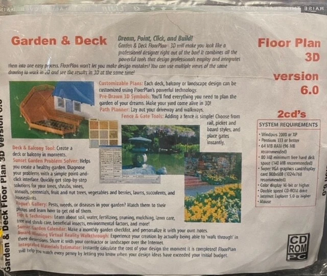 Garden and Deck Floor Plan 3D Version 6 (2 CD Set) - Image 2 of 2