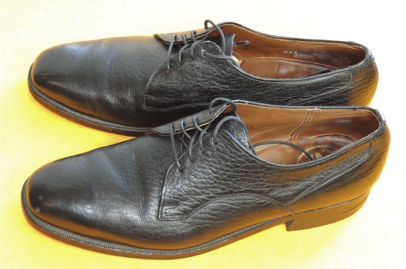 Vintage Dack's Mens Prairie Oxhide Plain Toe Black Leather Dress Shoes