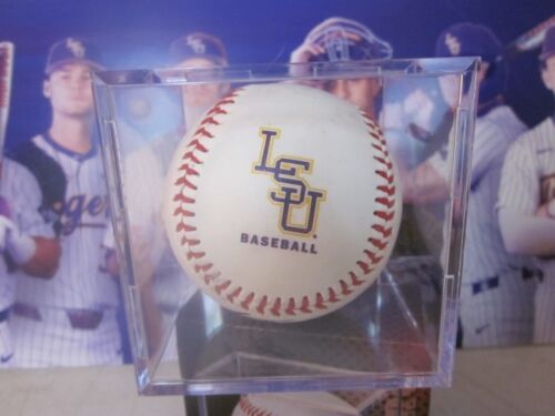 TRE MORGAN III LSU TIGERS TAMPA BAY DEVIL RAYS SIGNED LSU LOGO BASEBALL IN CUBE - Picture 3 of 7