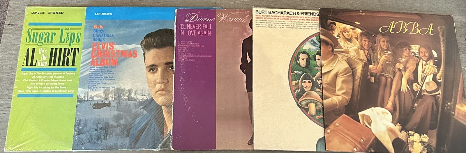 Vintage Vinyl Lot 5 Elvis ABBA Al Hirt Bacharach Warwick Records-image