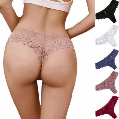 5pack Lot Sexy Ladies Women Sheer Lace Panties Thong G string Underwear Lingerie