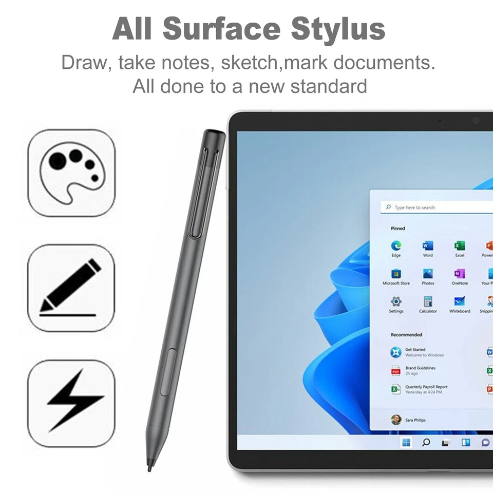 Ture 4096-Level Stylus Pen For Microsoft Surface Pro 3/4/5/6/7/8/X/9 Go Laptop - Image 3 of 4