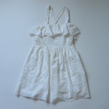 NWT Madewell Embroidered Apron Ruffle Dress in White Wash 2 $148