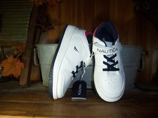 NAUTICA BOYS TODDLER WHITE CASUAL SHOES ADJUSTABLE LOW TOP SCHOOL SHOES SIZE 8