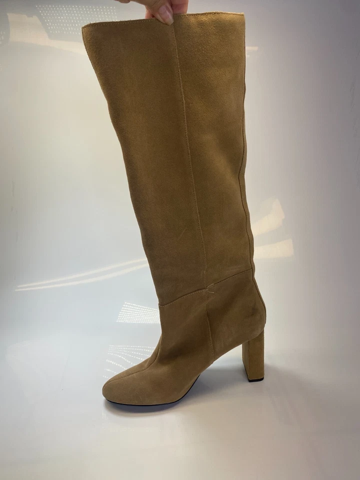 Botas Zara para mujer de cuero holgadas de gamuza tacón alto medio talla 11 Foto 3 de 4