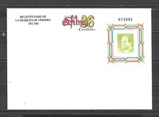 1986 ESPAÑA  SOBRE ENTERO POSTAL EXFILNA CENTENARIO MEZQUITA CORDOBA EDIFIL 5