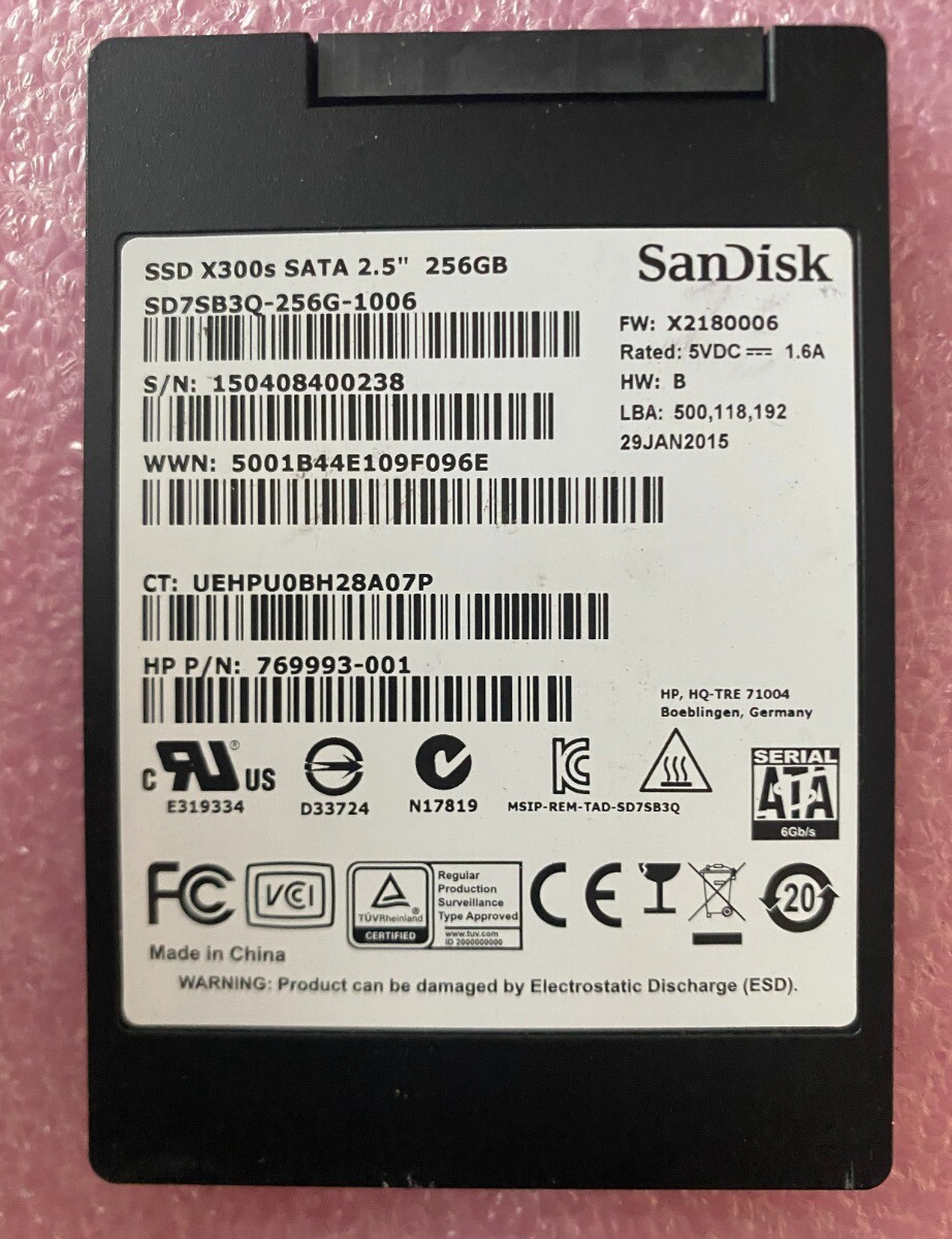 Sandisk X110 256 Gb Sandisk Sata 3 Ssd HP 933446-002 Sandisk X600