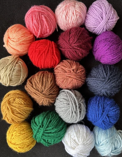 Lot of 18 balls of acrylic scrap yarn for granny squares etc - 7+oz mixed color - product listing photo