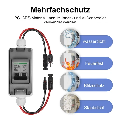 DC Trennschalter Solar PV Umschalter Ausschalter Freischalter 2-polig 32A 500V - Bild 5 von 9