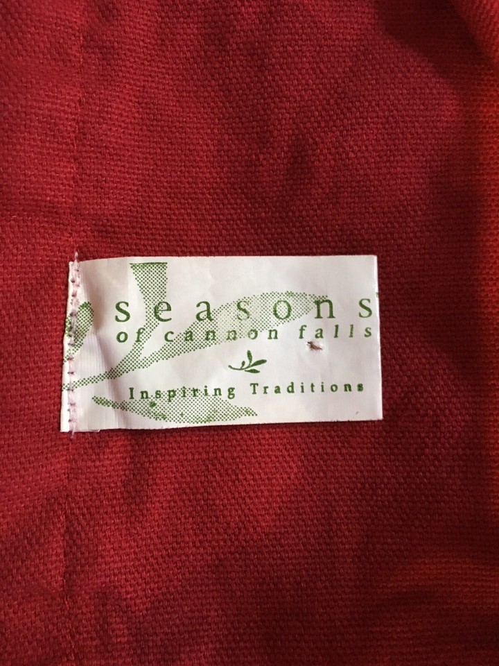 Seasons of Cannon Falls Red Holiday Christmas Tablecloth 52" x 65