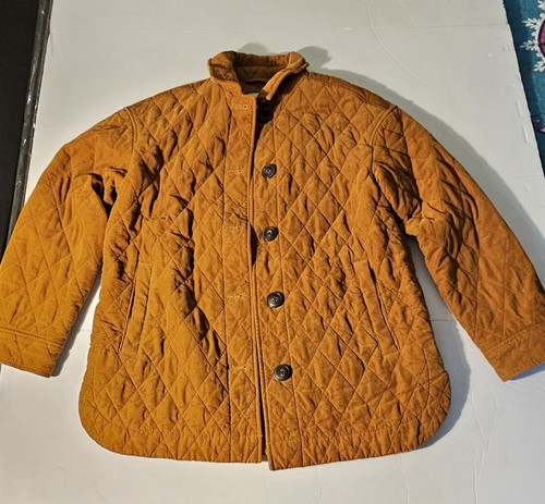 Madewell Walton Corduroy Shacket Womens XS Orange Quilted Shirt Jacket Coat