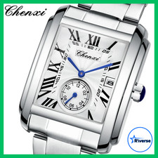 ✅ Herrenuhr CHENXI 8216 Quarz Edelstahl Rechteck 3 ATM Elegant