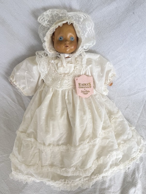 Raikes Originals by Robert Raikes “Juliet" Wooden Face Christening Doll - Nice!