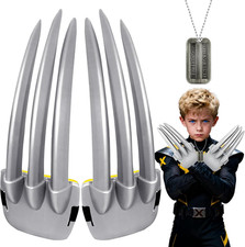 Retractable Mechanical Wolf Claws Set,Plastic Finger Claw for Werewolf Costume C