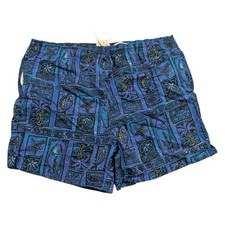 80s / 90s AOP Pacific Tribal Patterned Swim Shorts